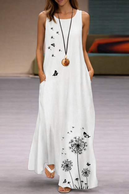 Vestido con estampado floral y bolsillos, estilo veraniego de Isabella Sol