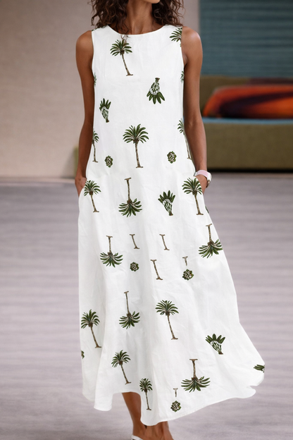 Vestido con estampado floral y bolsillos, estilo veraniego de Isabella Sol