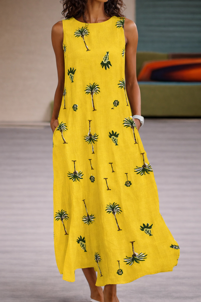 Vestido con estampado floral y bolsillos, estilo veraniego de Isabella Sol