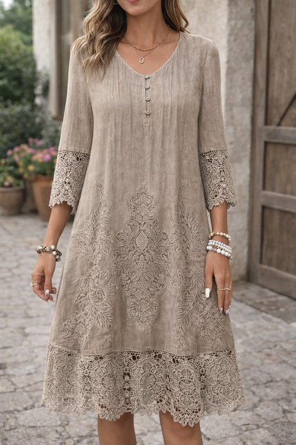 Elegante vestido de encaje de corte A de Isabella Sol