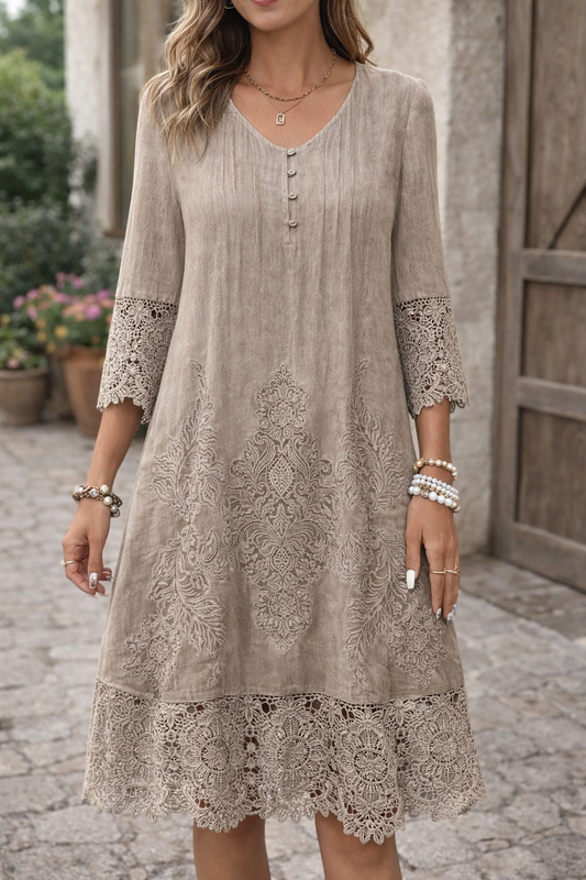 Elegante vestido de encaje de corte A de Isabella Sol