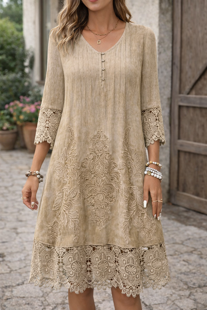 Elegante vestido de encaje de corte A de Isabella Sol