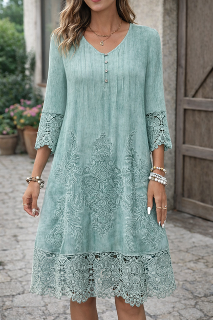 Elegante vestido de encaje de corte A de Isabella Sol