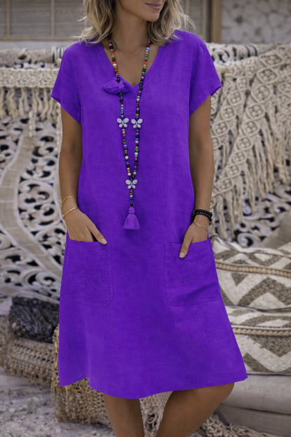 Elegante vestido midi con bolsillos de Isabella Sol