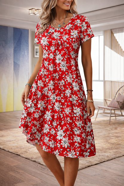 Vestido de verano de corte A con estampado floral de Isabella Sol
