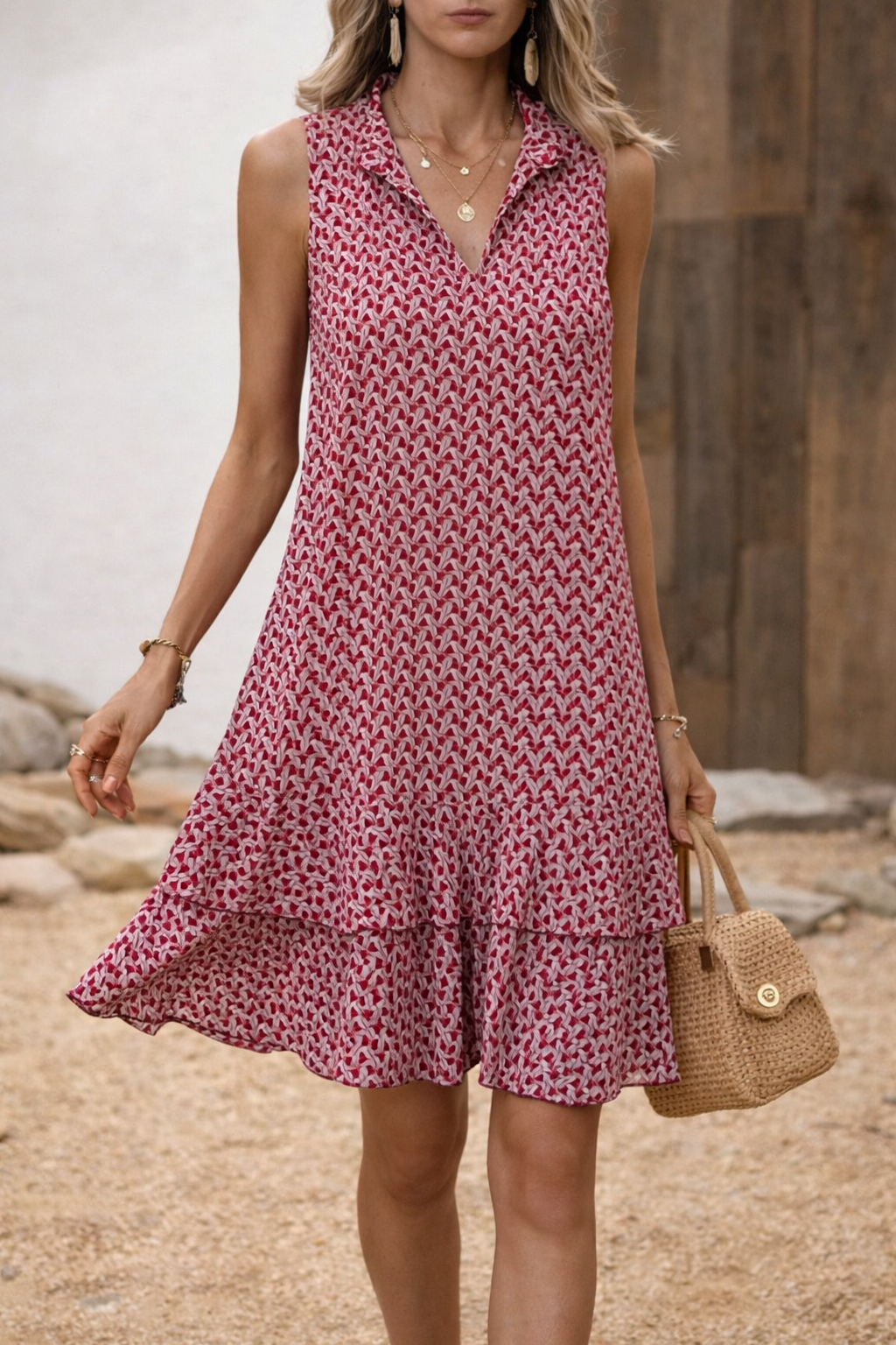 Vestido sin mangas estampado estilo bohemio de Isabella Sol