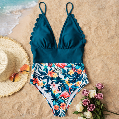 Traje de baño tropical de talla grande de Isabella Sol