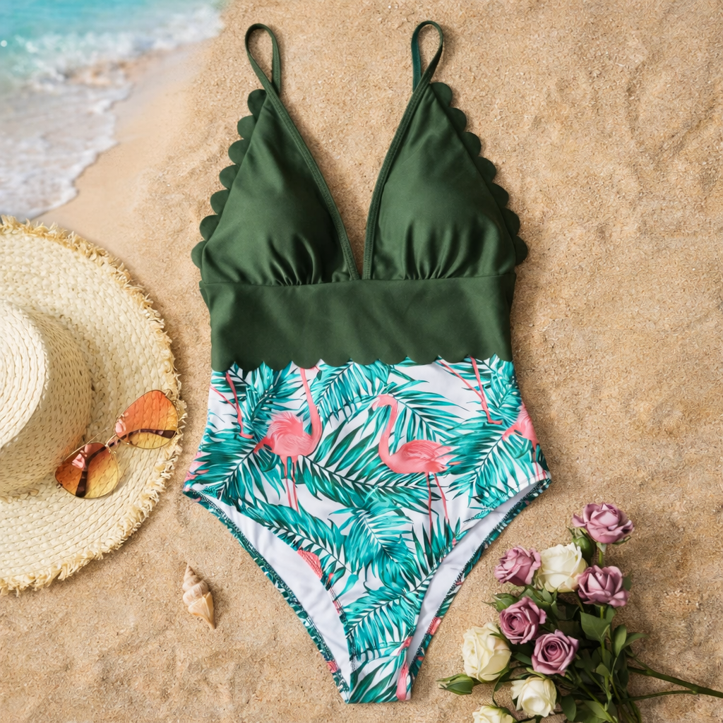 Traje de baño tropical de talla grande de Isabella Sol