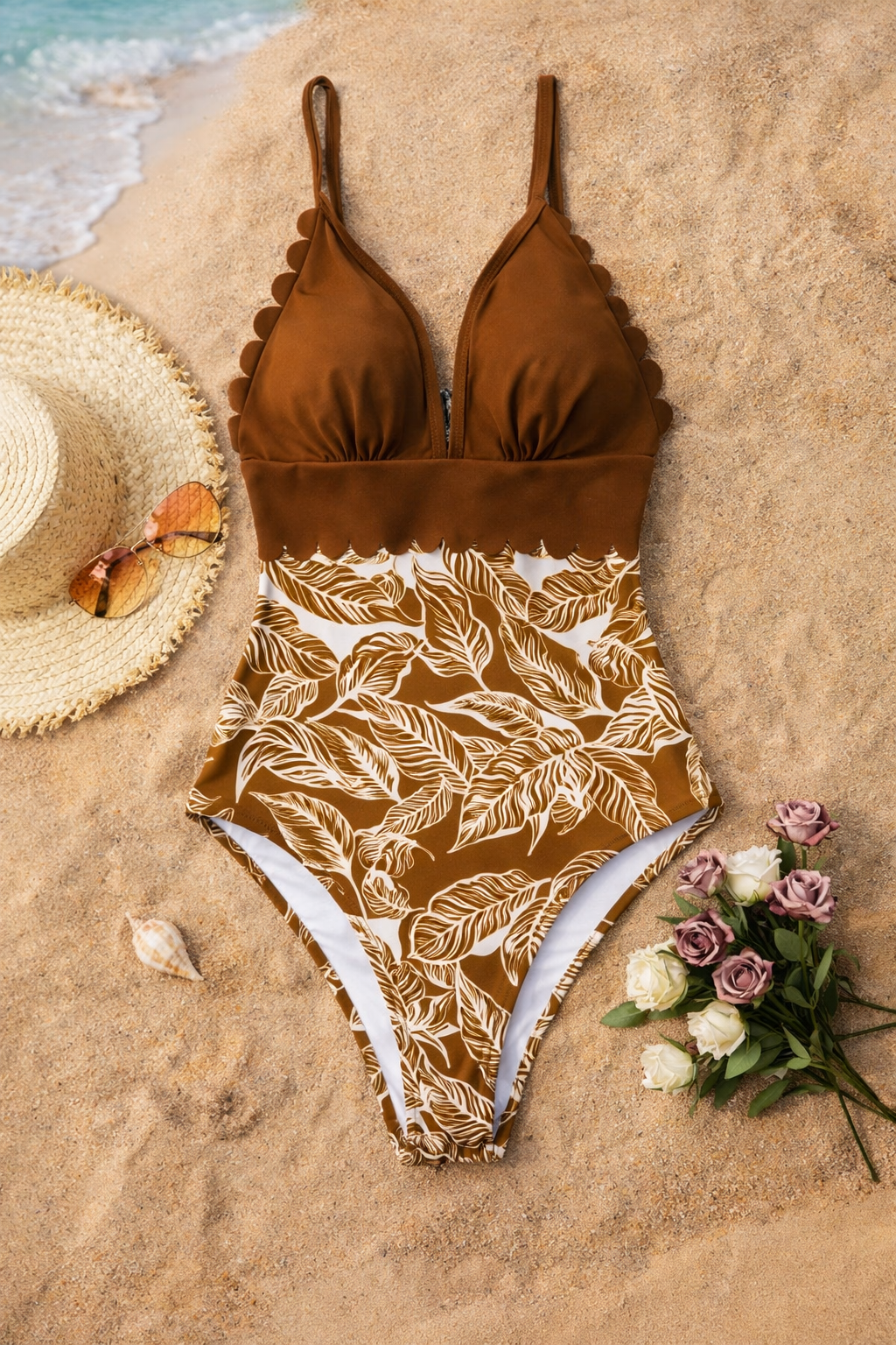 Traje de baño tropical de talla grande de Isabella Sol