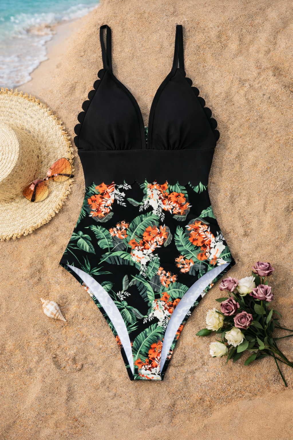 Traje de baño tropical de talla grande de Isabella Sol