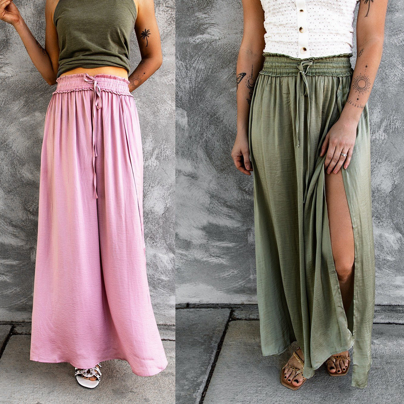 Flowy Slit Maxi Skirt by Isabella Sol