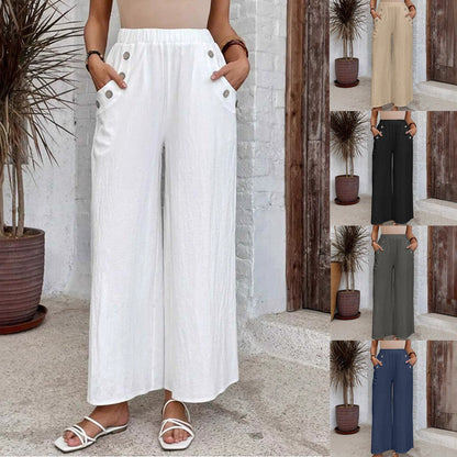 Relaxed High Waist Wide-Leg Pants by Isabella Sol