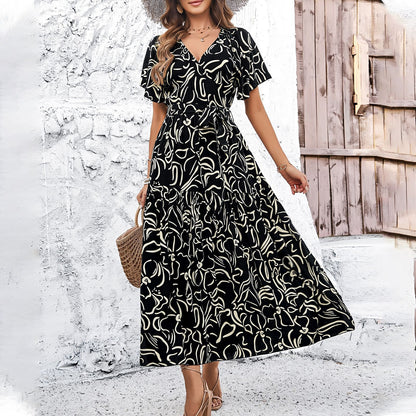Vestido midi de manga corta con estampado floral de Isabella Sol