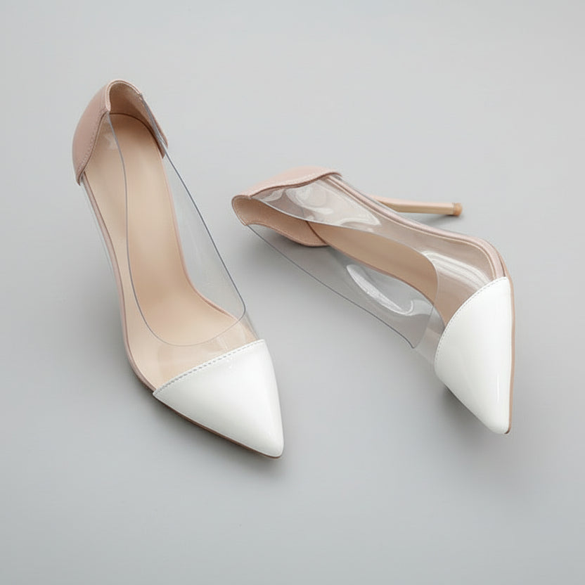 Elegantes tacones de aguja transparentes de Isabella Sol