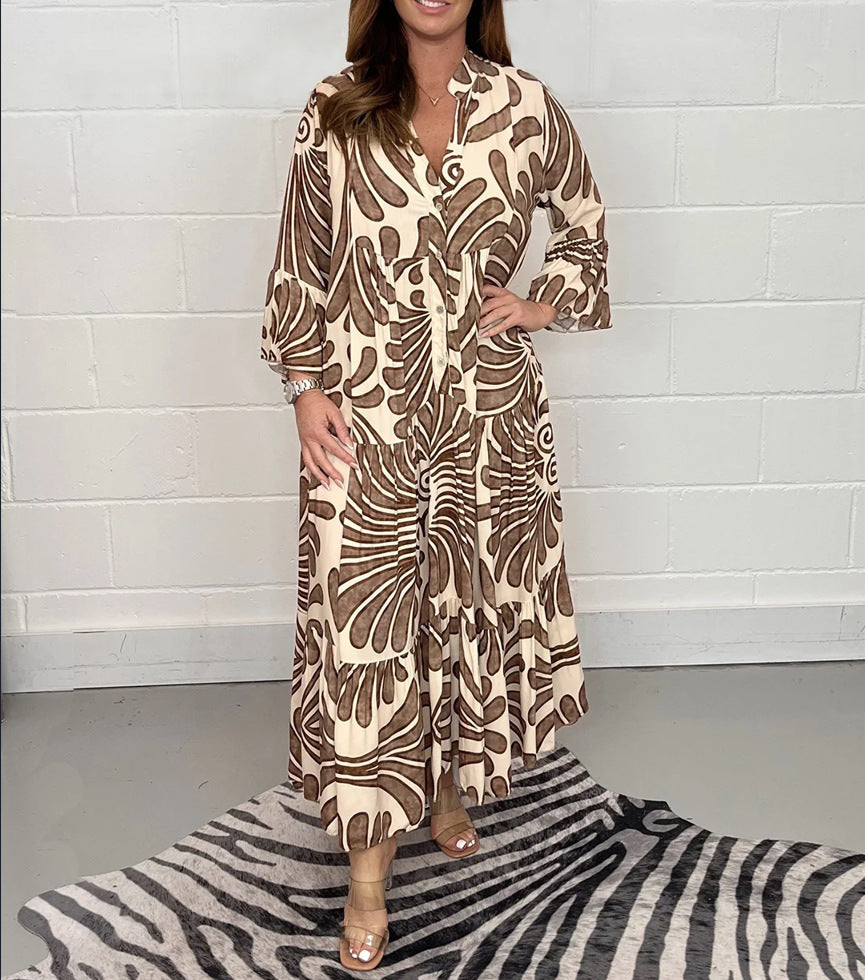 Vestido de gasa estampada de corte A de Isabella Sol