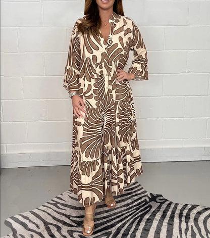 Vestido de gasa estampada de corte A de Isabella Sol