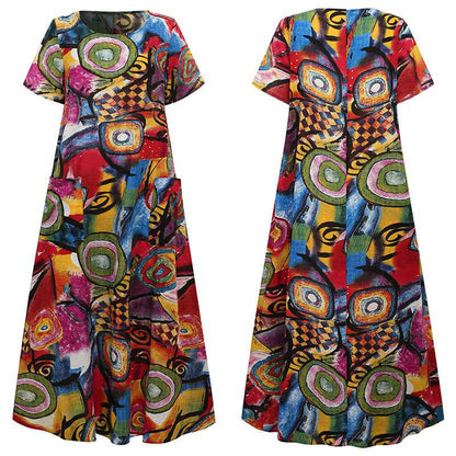 Vestido largo Isabella Sol Swing con estampado vibrante