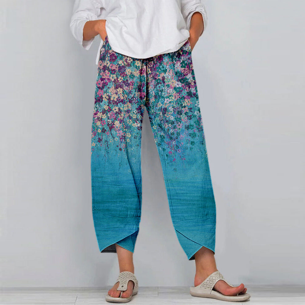 Pantalones casuales con estampado floral inspirados en Pinterest, de Isabella Sol.