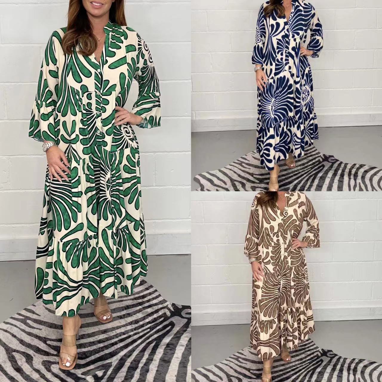 Printed Chiffon A-Line Dress by Isabella Sol