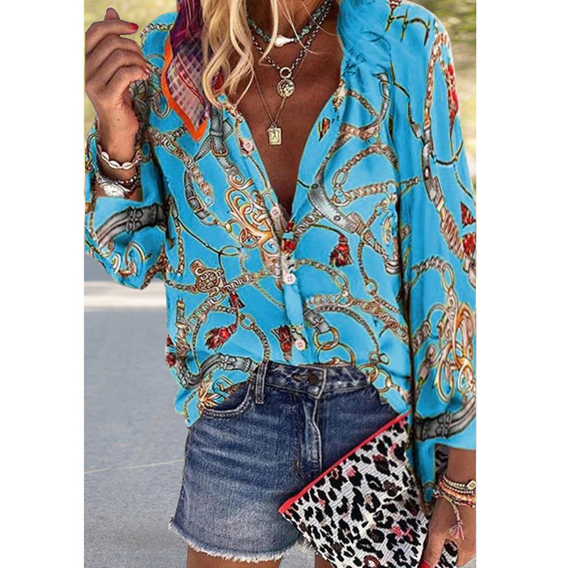 Camisa de estilo urbano Isabella Sol con estampado vibrante