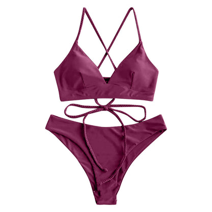 Bikini liso con tirantes de Isabella Sol