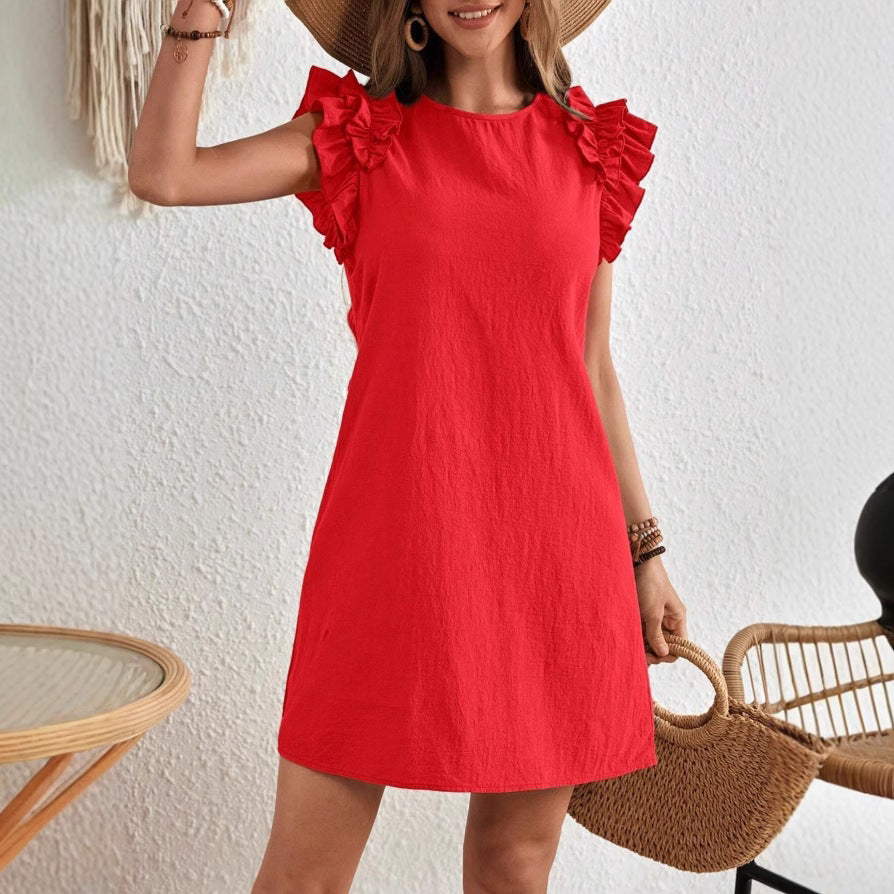 Elegante vestido de verano Isabella Sol con mangas de volantes