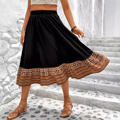 Falda larga bohemia de corte A de Isabella Sol