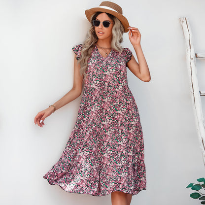 Elegante vestido midi floral de Isabella Sol