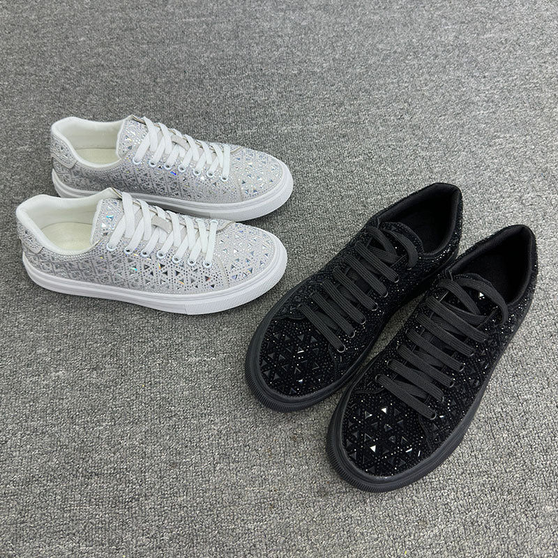 Rhinestone Suede Sneakers by Isabella Sol