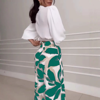Conjunto de pantalón ancho informal de manga tres cuartos para mujer de Socialite