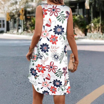 Vestido sin mangas de corte A con estampado floral de Isabella Sol.