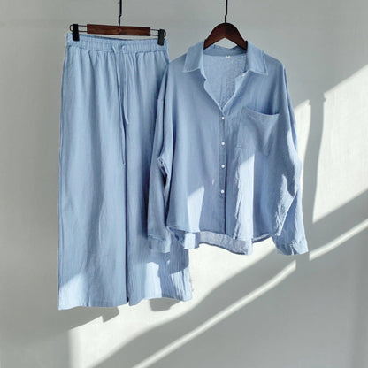 Conjunto relajado de algodón y lino de Isabella Sol.