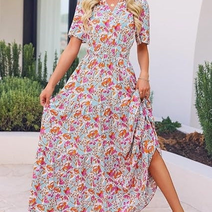 Floral Maxi Dress Isabella Sol Summer Comfort
