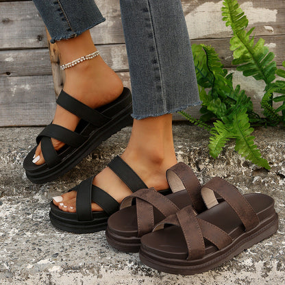 Chic Platform Isabella Sol Cross Sandals