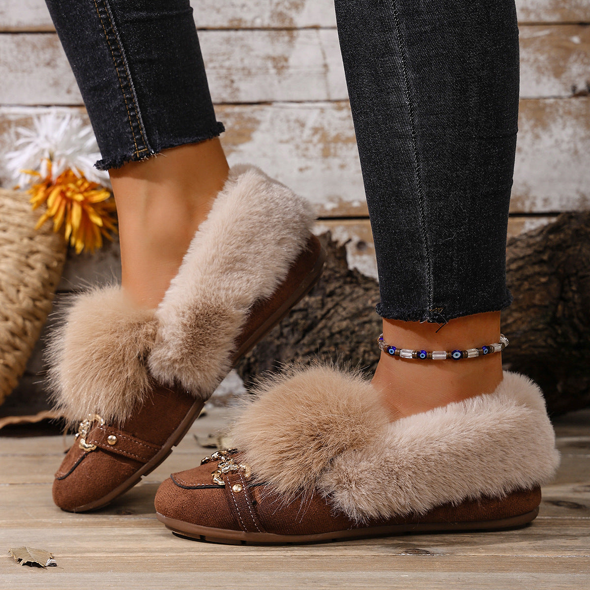 Mocasines de felpa aterciopelada de Isabella Sol