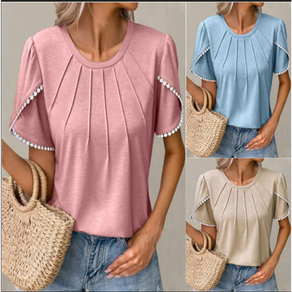 Camiseta de verano elegante de Isabella Sol con mangas tipo tulipán