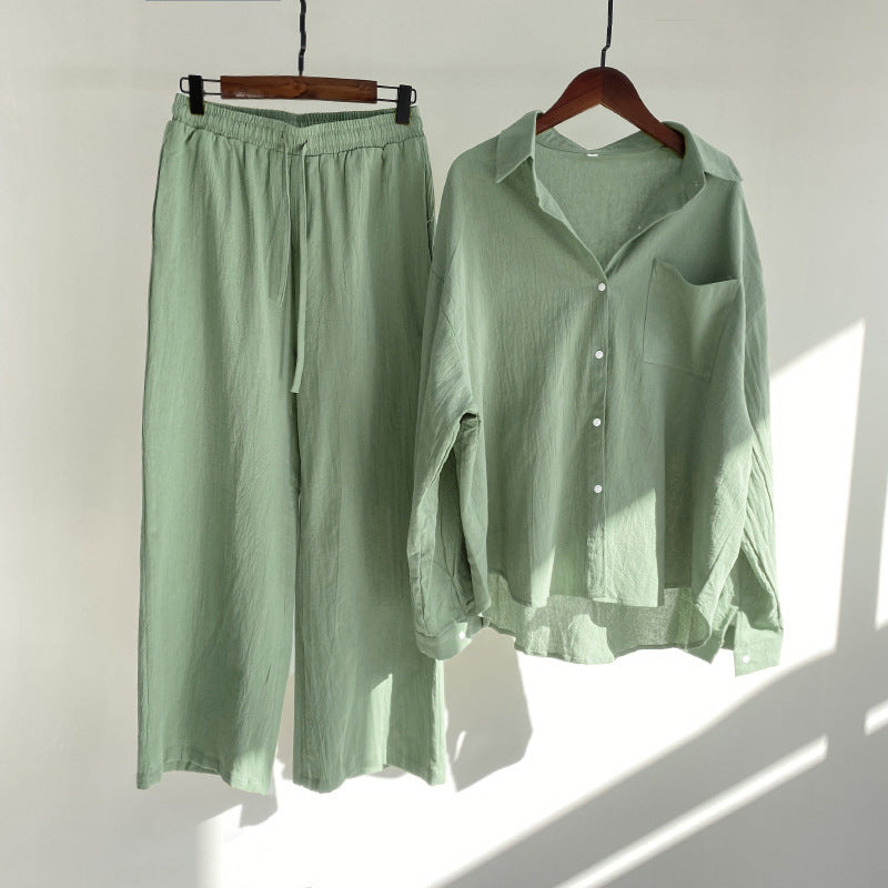 Conjunto relajado de algodón y lino de Isabella Sol.