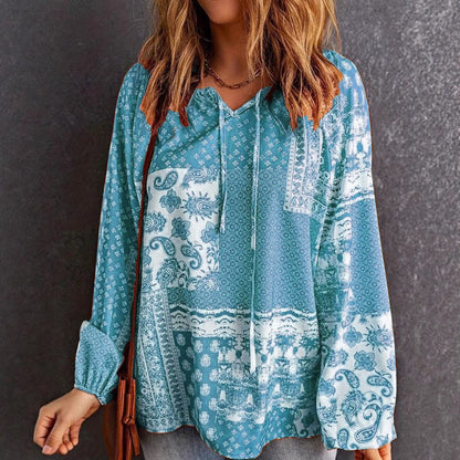 Blusa de manga larga con estampado bohemio de Isabella Sol