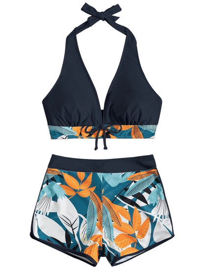 Conjunto de bikini corto con estampado vibrante de Isabella Sol.
