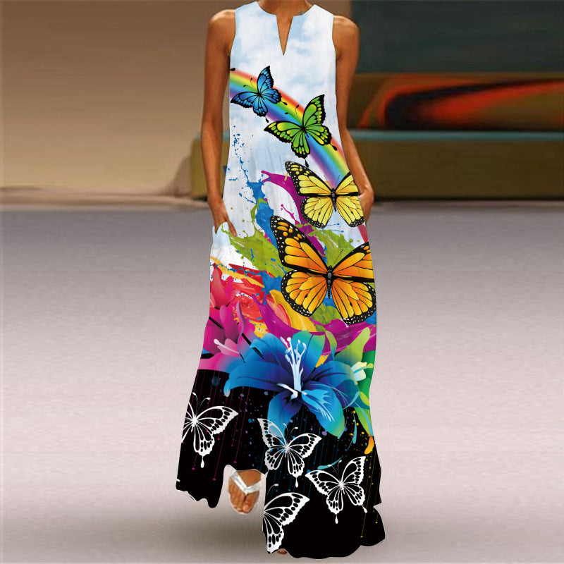 Vestido largo con estampado vibrante de Isabella Sol