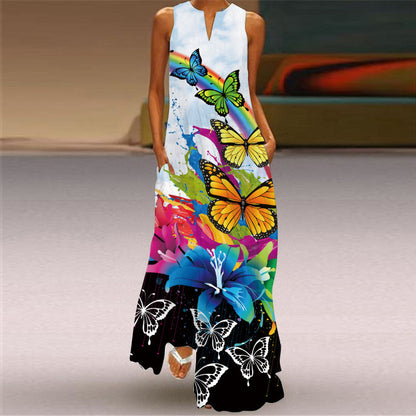 Vestido largo con estampado vibrante de Isabella Sol