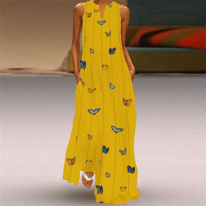 Vestido de vuelo con escote en V vibrante de Isabella Sol