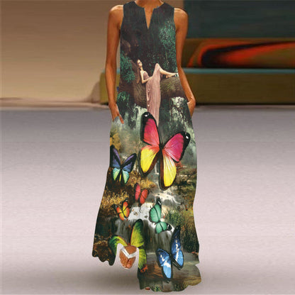 Vestido largo con estampado retro de Isabella Sol