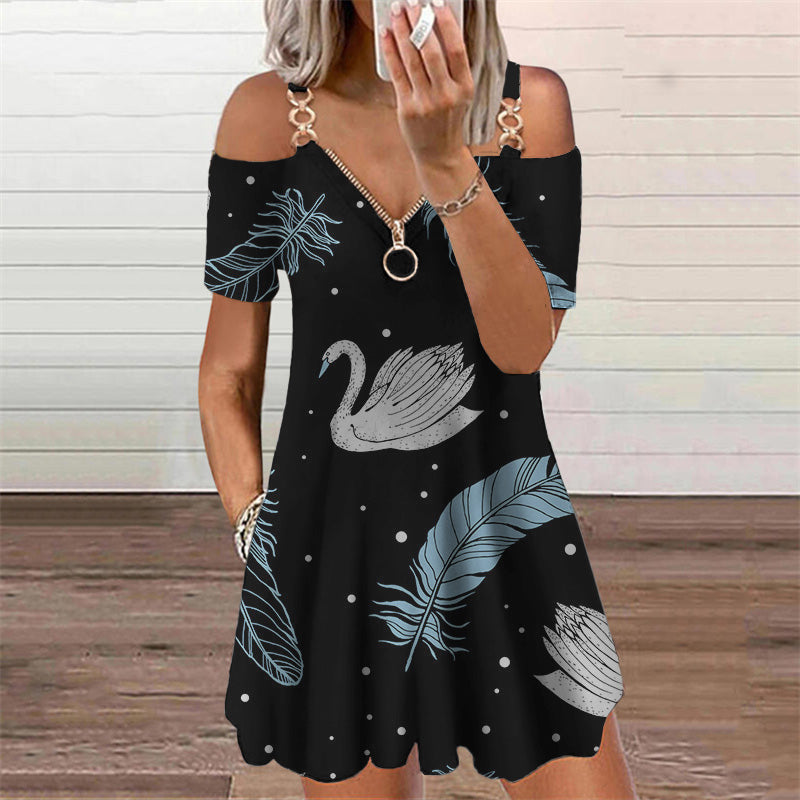 Elegante vestido estampado de manga corta de Isabella Sol