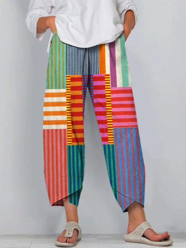Pantalones cortos Isabella Sol de rayas vibrantes