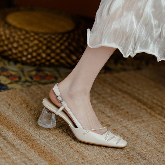 Elegantes sandalias de tacón de cristal de Isabella Sol