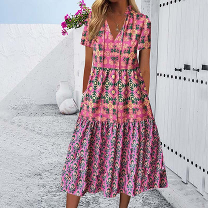 Vibrant Printed Isabella Sol Summer Midi Dress