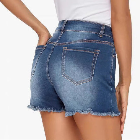 Pantalones cortos vaqueros ajustados de talle alto de Isabella Sol