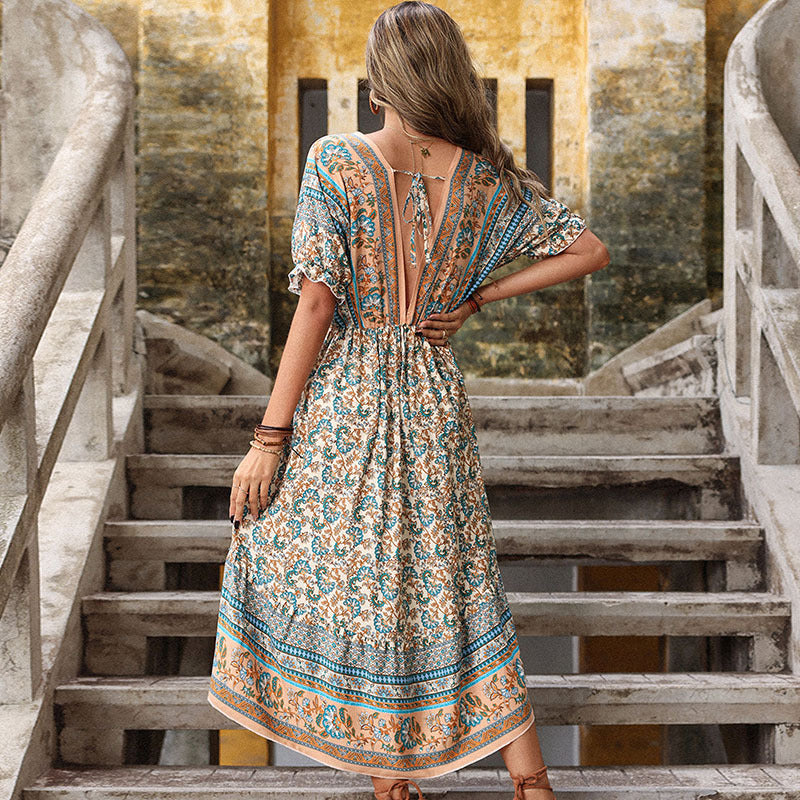 Vestido vintage con estampado floral de Isabella Sol Summer