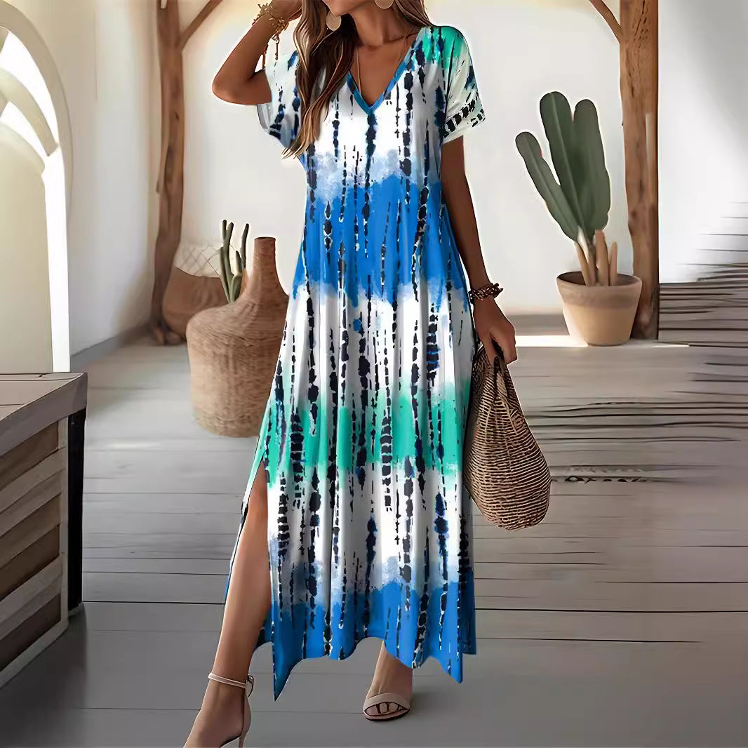 Elegante vestido largo tie-dye de Isabella Sol